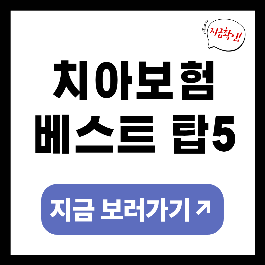 치아보험 베스트 탑 5