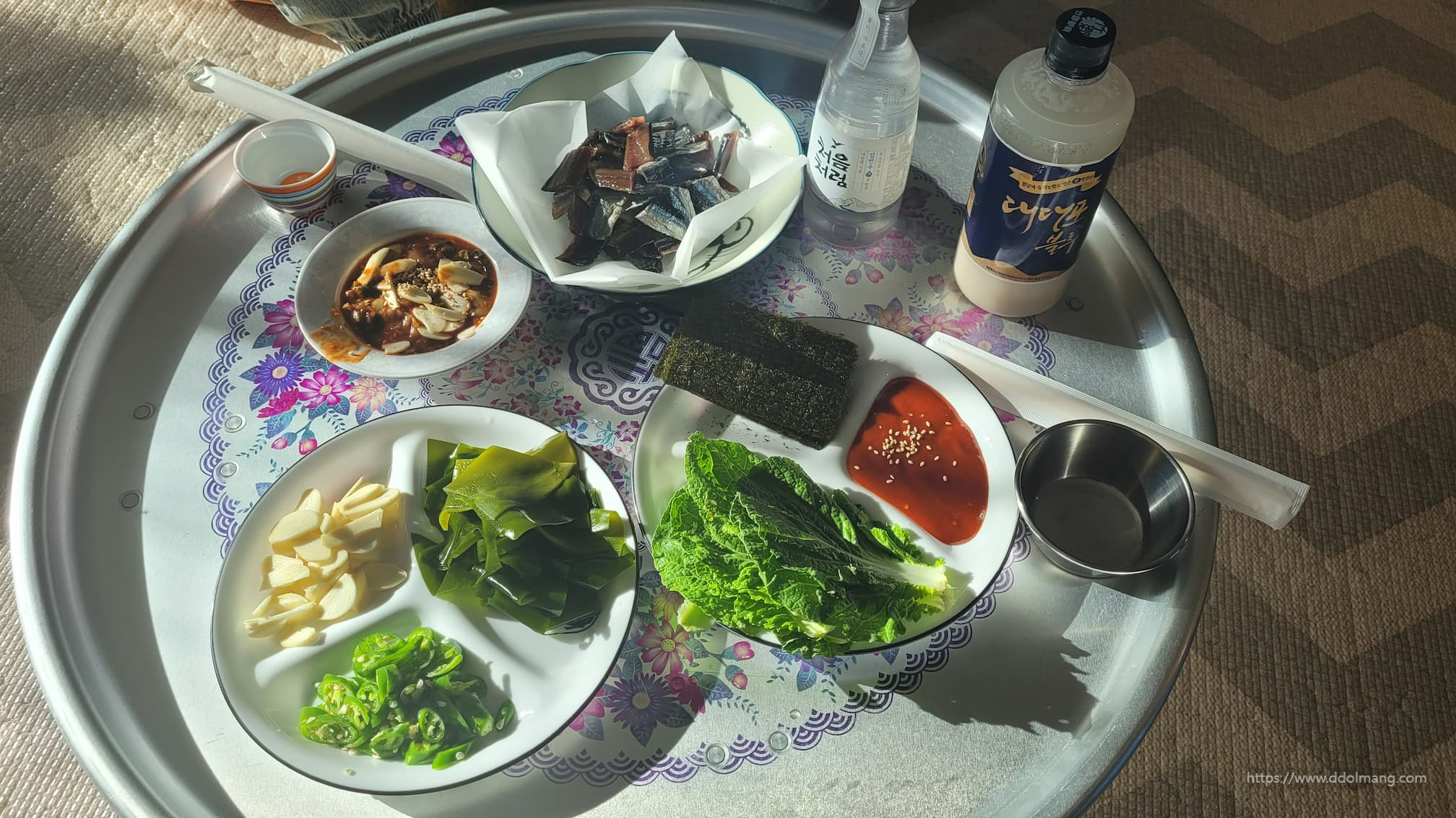 과메기 완성 상차림