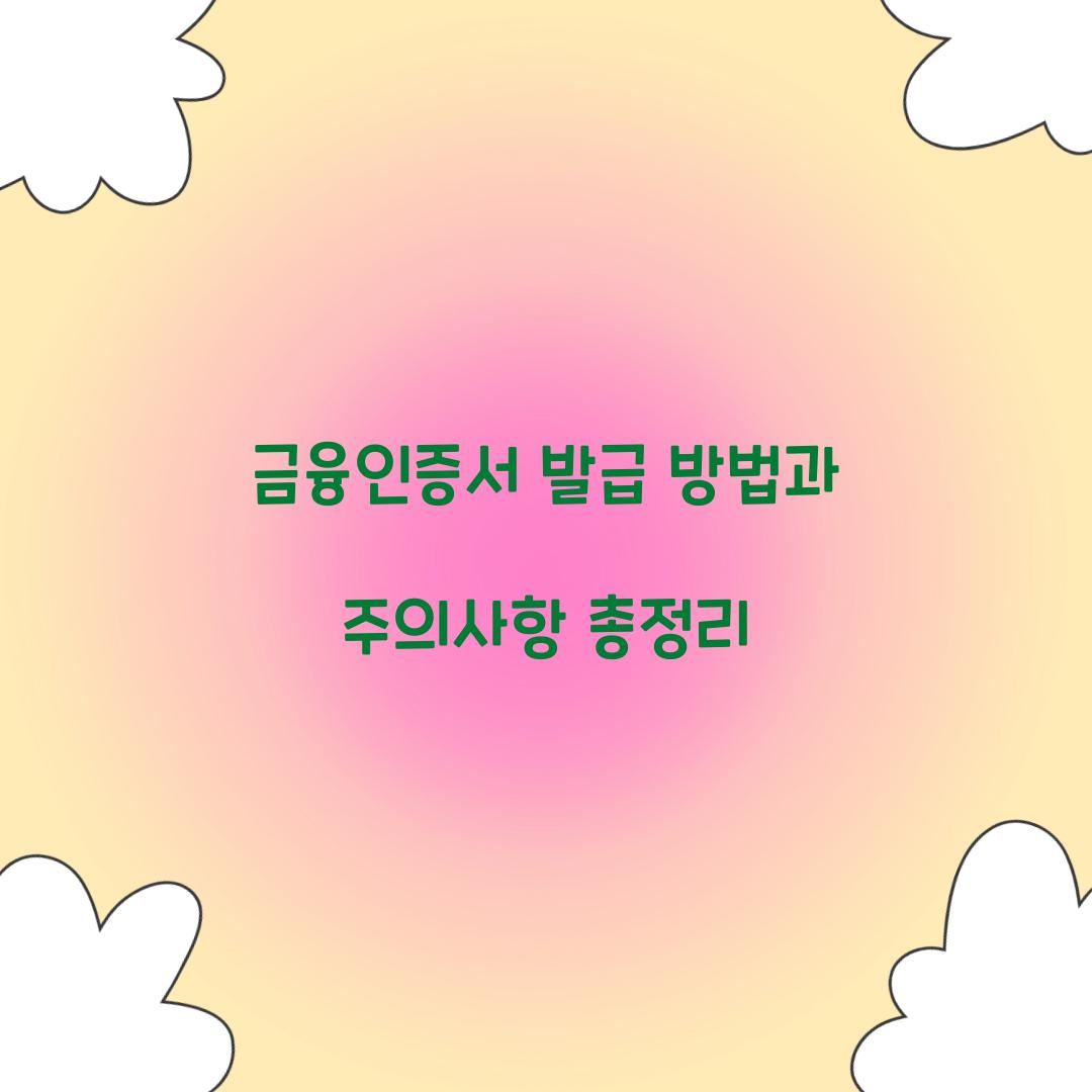 금융인증서 발급 방법