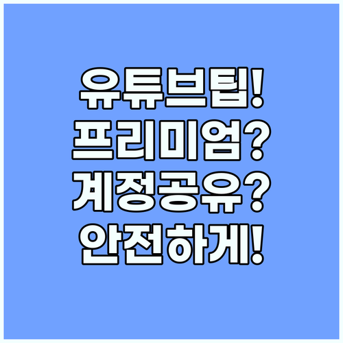 유튜브 프리미엄 계정 공유 안전하게 ..