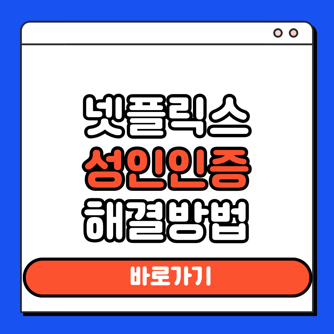 넷플릭스 성인인증 해결방법