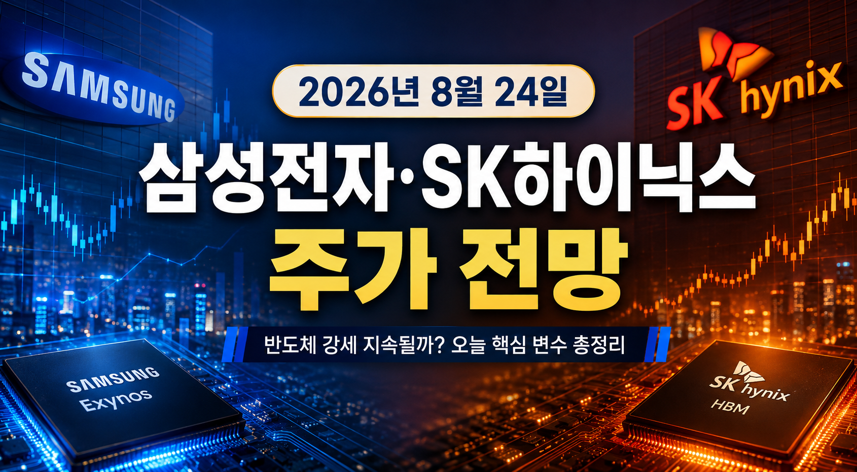2026년 8월 24일 삼성전자 SK하이닉스 주가와 한국 증시 전망
