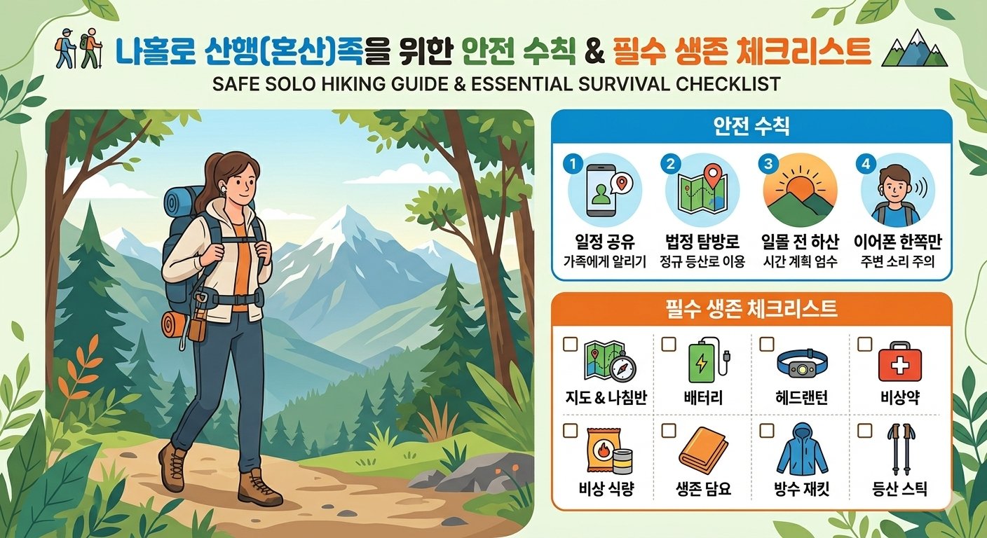 나홀로 산행(혼산)족을 위한 안전 수칙 &amp; 필수 생존 체크리스트