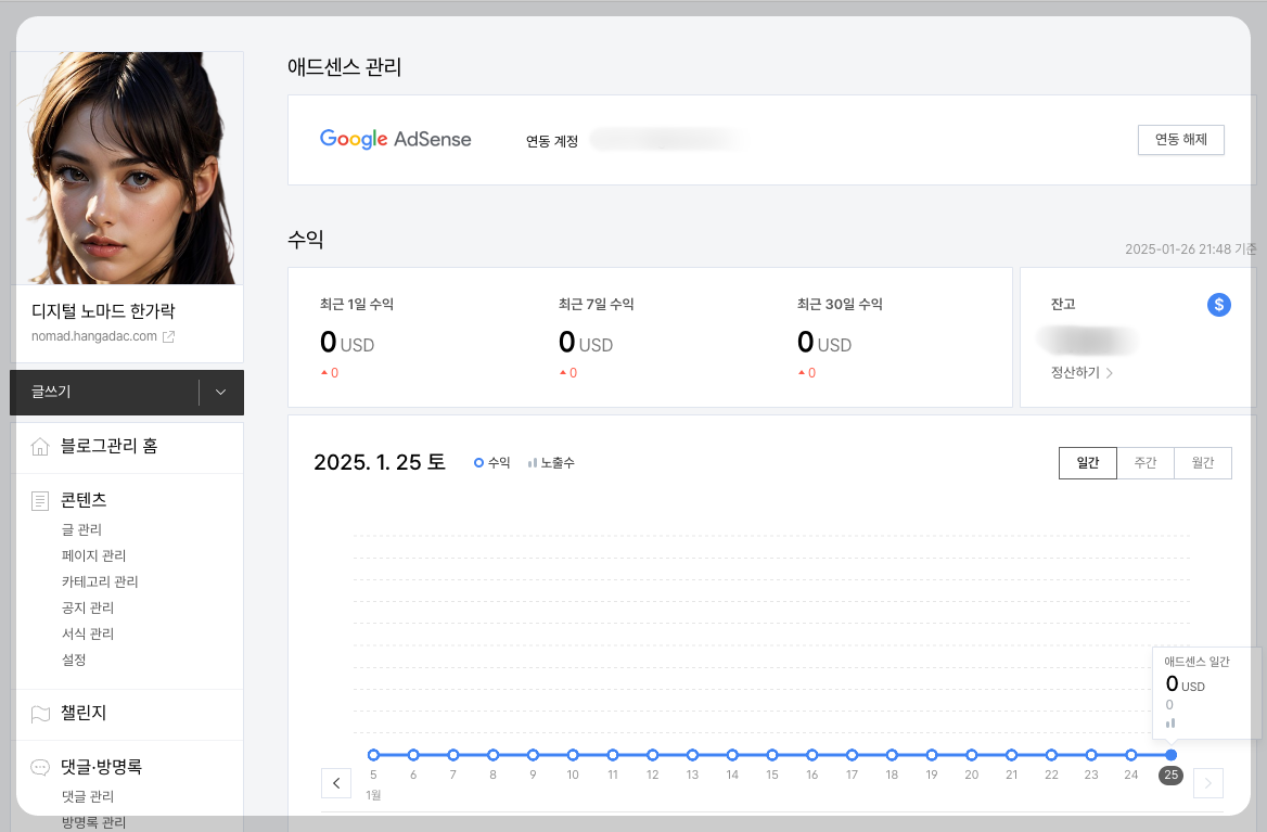 티스토리 구글 애드센스 상세 정보 보기
