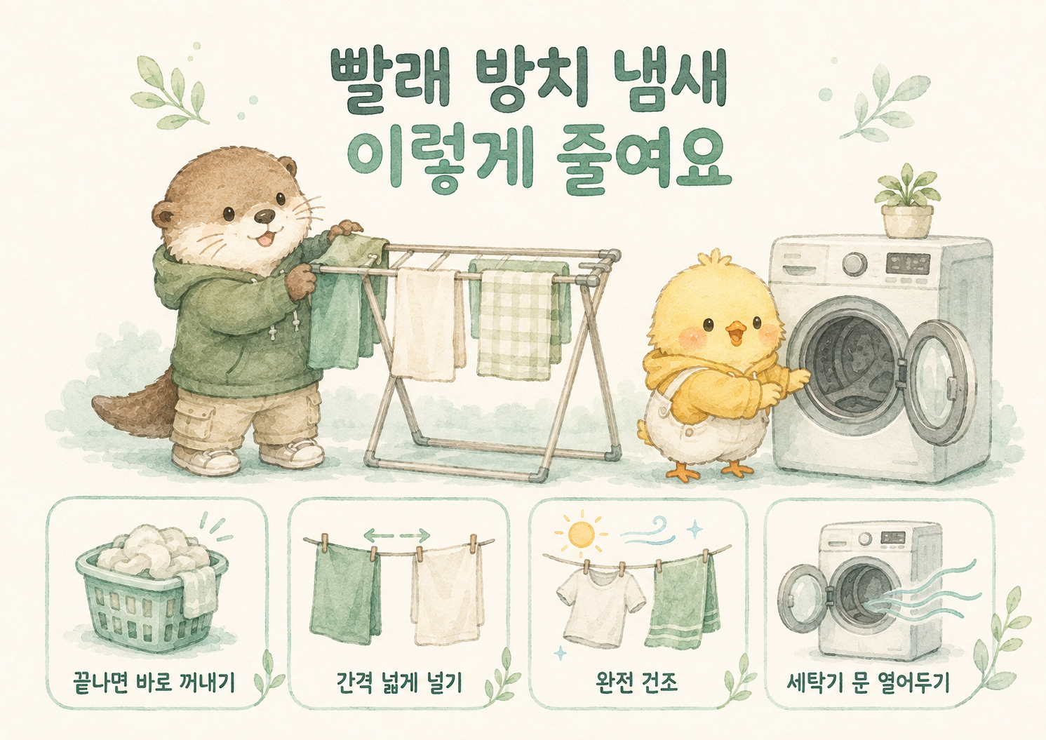 세탁기 안 빨래 방치로 생기는 냄새를 줄이는 관리 방법 체크리스트