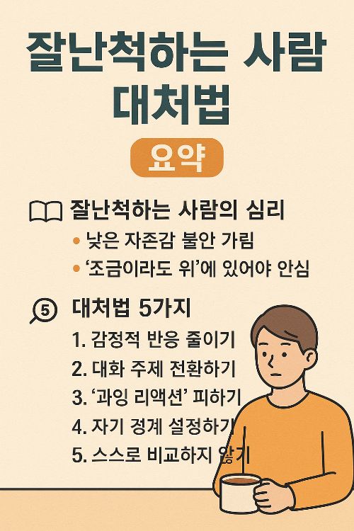 잘난척하는 사람들 심리와 대처법