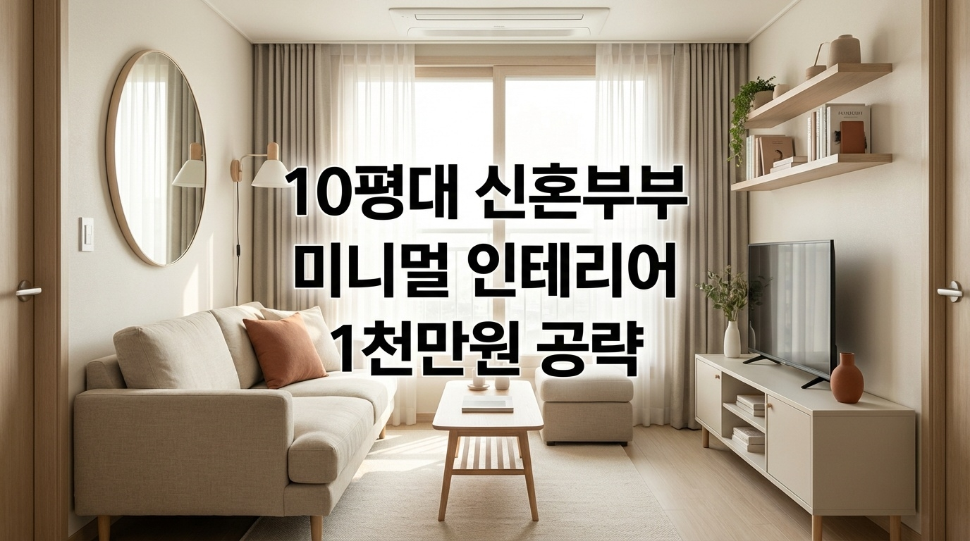 10평대 신혼집 1천만원 미니멀 인테리어 완벽 공략! 도배·마루·주방 리폼 공사별 예산 배분 전략, 가구 배치 노하우, 셀프 인테리어 절약 팁, 실제 시공 사례까지. 작은 공간을 넓고 세련되게 만드는 모든 방법을 실전 경험으로 정리했어요.
