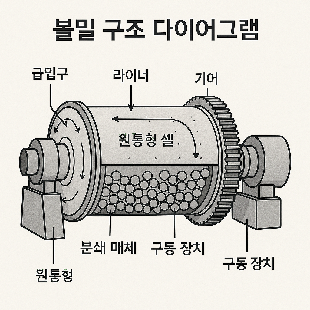 볼밀 구조 다이어 그램
