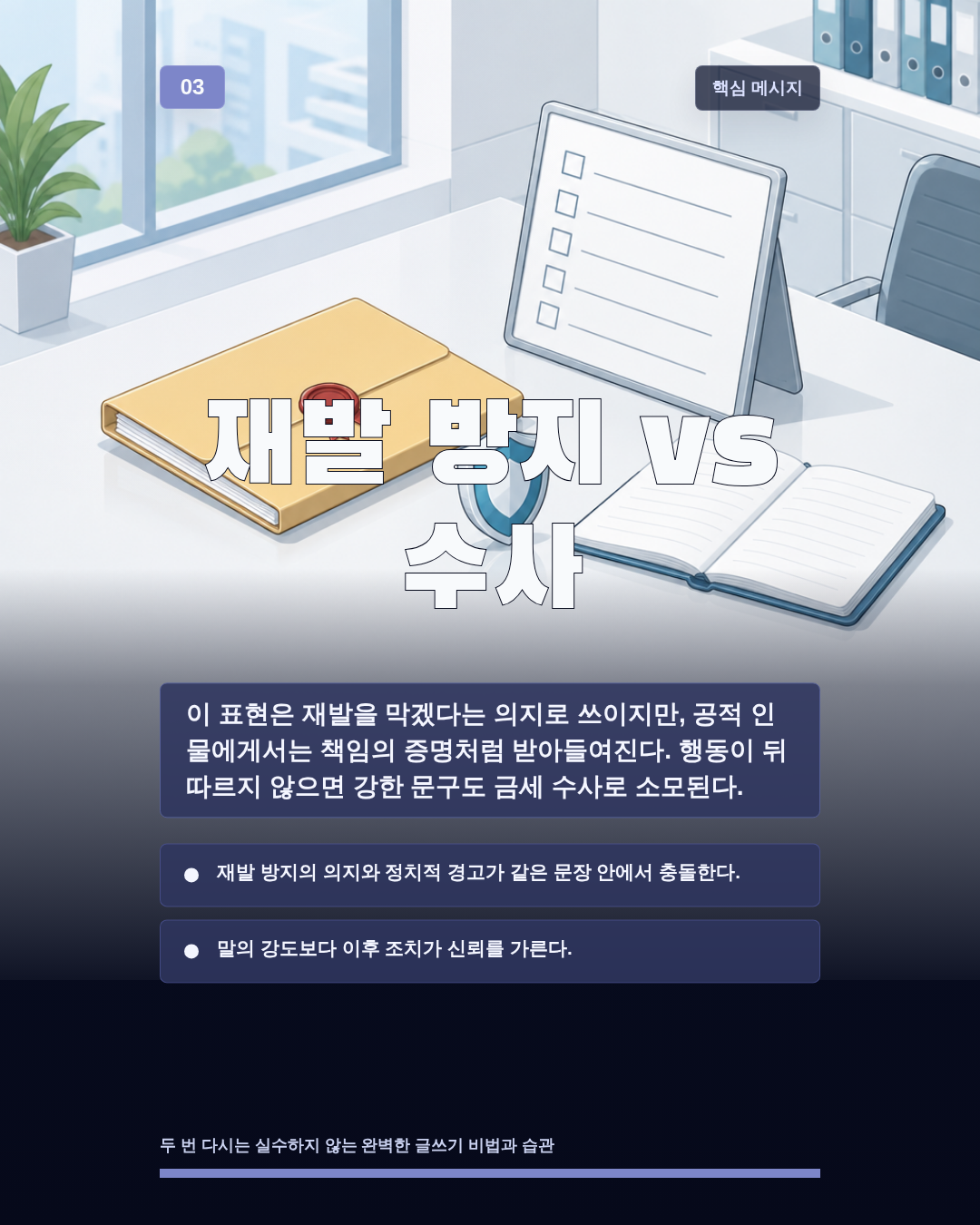 재발 방지 vs 수사