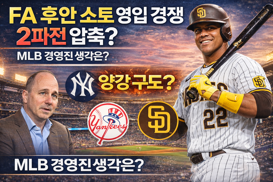 FA 후안 소토 영입 경쟁 2파전, MLB 경영진 속내는?
