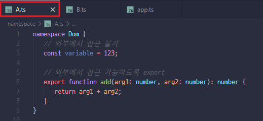 typescript-namespace