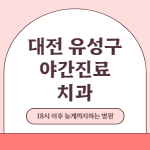 대전 유성구 야간진료 치과 병원 (18시 이후 늦게까지하는 병원)