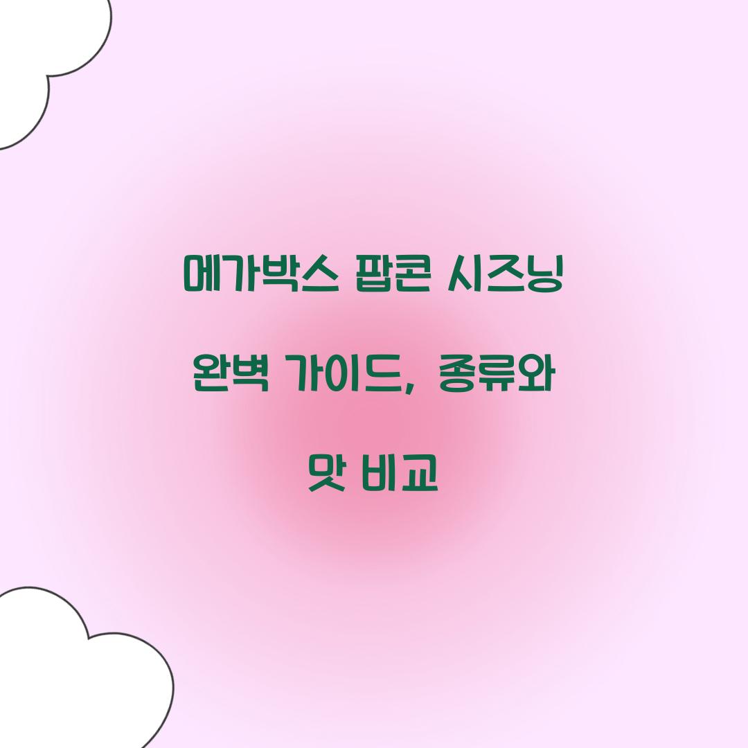 메가박스 팝콘 시즈닝