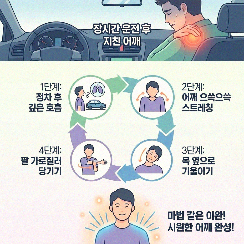 장시간 운전 후 지친 어깨 시원하게 푸는 마법 같은 이완법