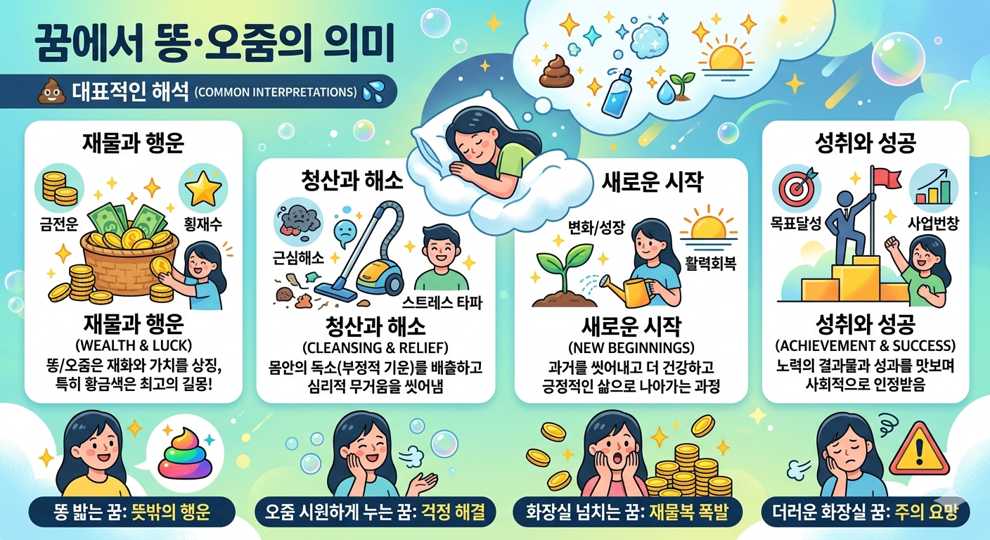 오줌·똥 꿈해몽 40!! 변기에 똥이 가득 차거나 넘치는 꿈, 내 인생 역대급 횡재수?