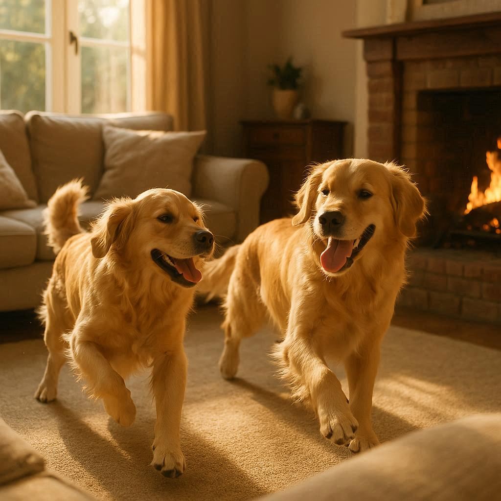 거실에서-놀고-있는-리트리버