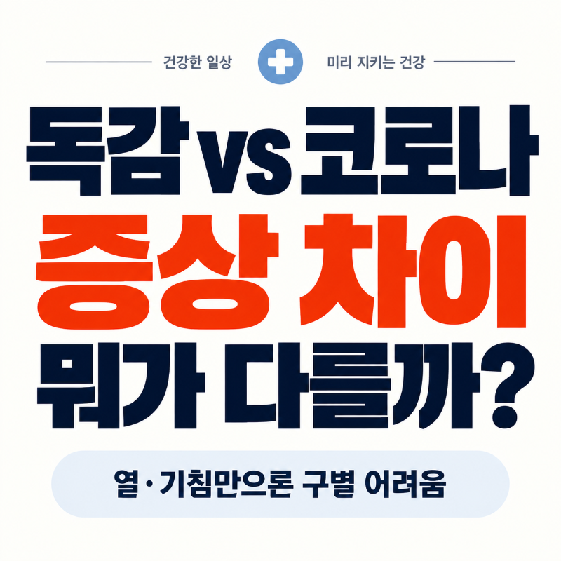 독감 코로나 증상 차이와 열 기침만으로 구별하기 어려운 이유를 설명하는 대표 이미지