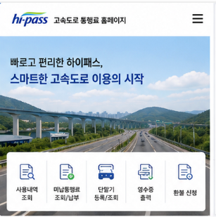 한국도로공사 하이패스 홈페이지 바로가기