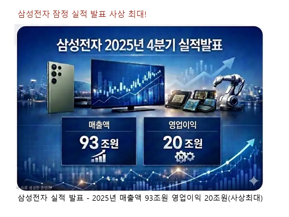 삼성전자 실적 발표 사상 최대 20조원 달성