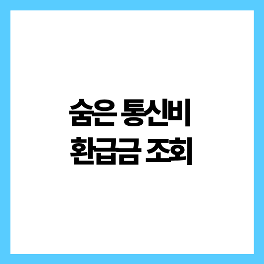 숨은 통신비 조회