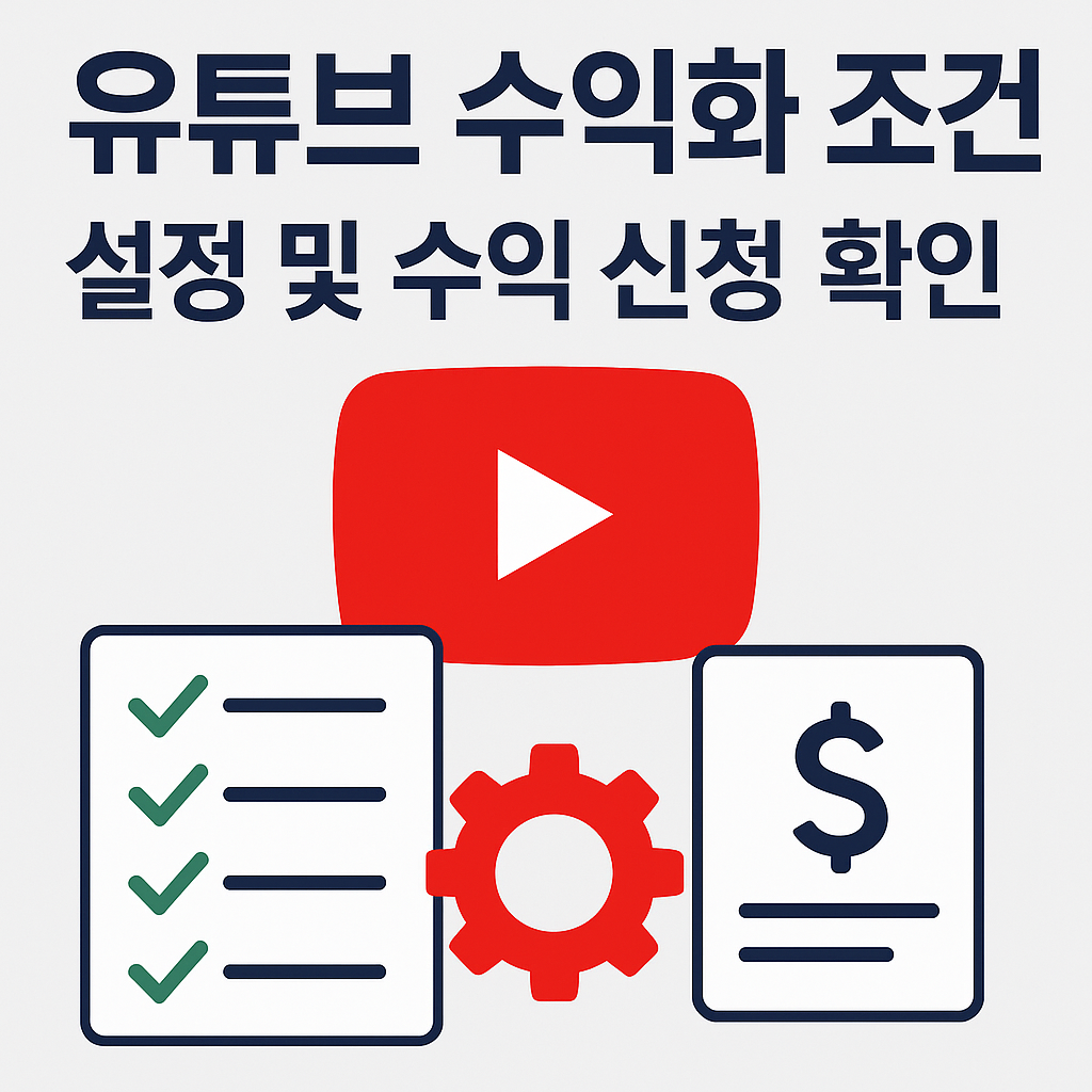 유튜브 수익화 조건 설정 및 수익 신청 확인