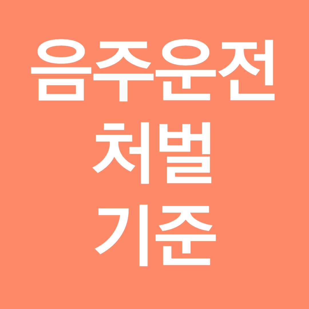 음주운전 처벌기준