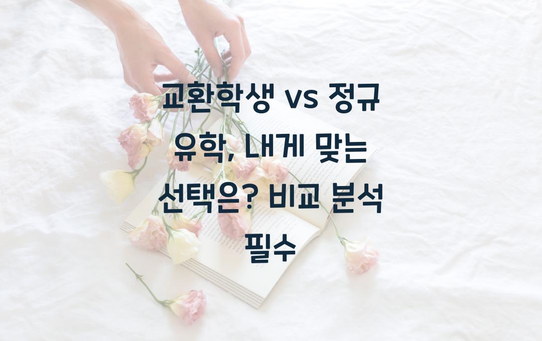 교환학생 vs 정규 유학, 나에게 맞는 선택은? (비교 필수)