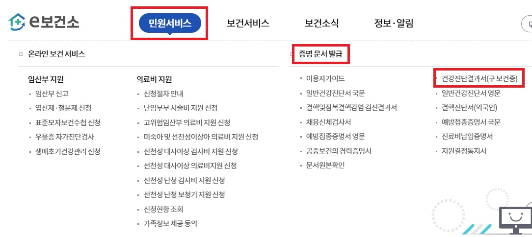 보건증 온라인발급