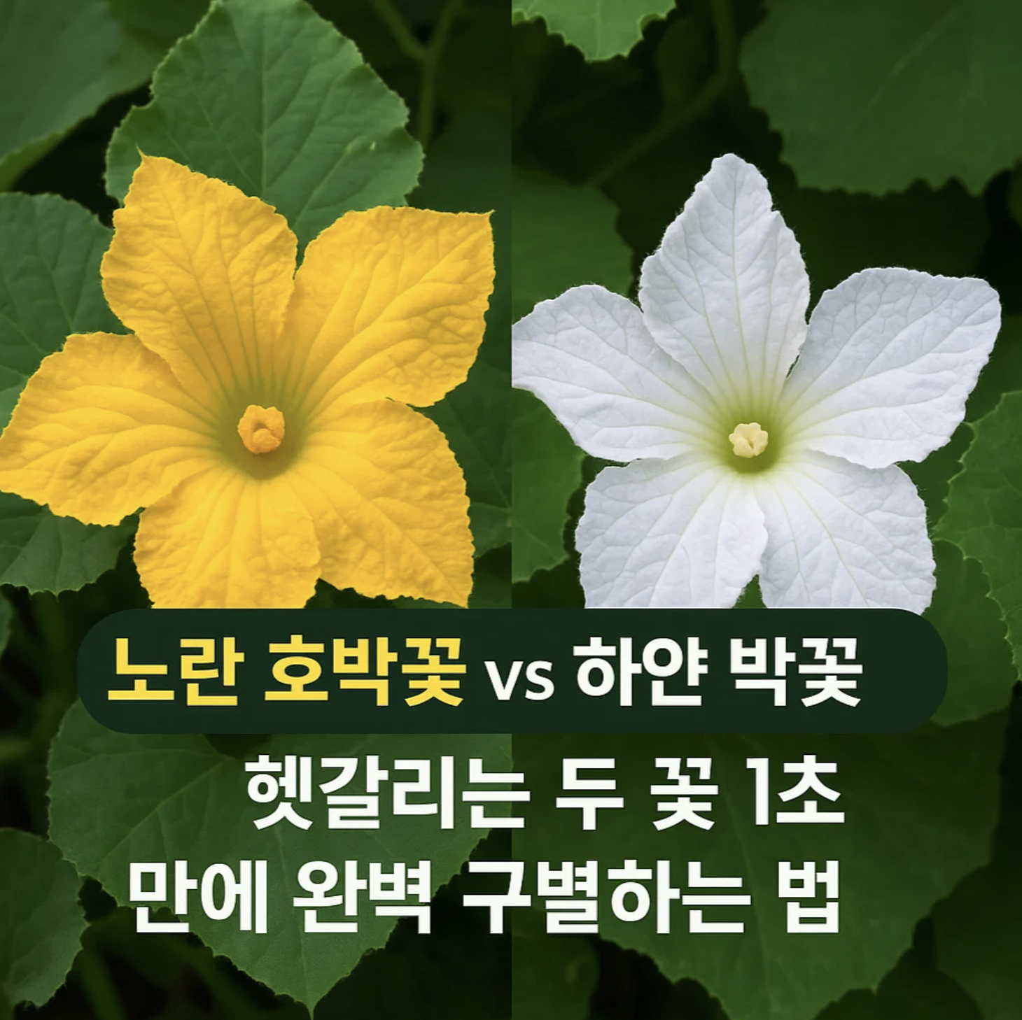 노란 호박꽃 vs 하얀 박꽃, 헷갈리는 두 꽃 1초 만에 완벽 구별하는 법