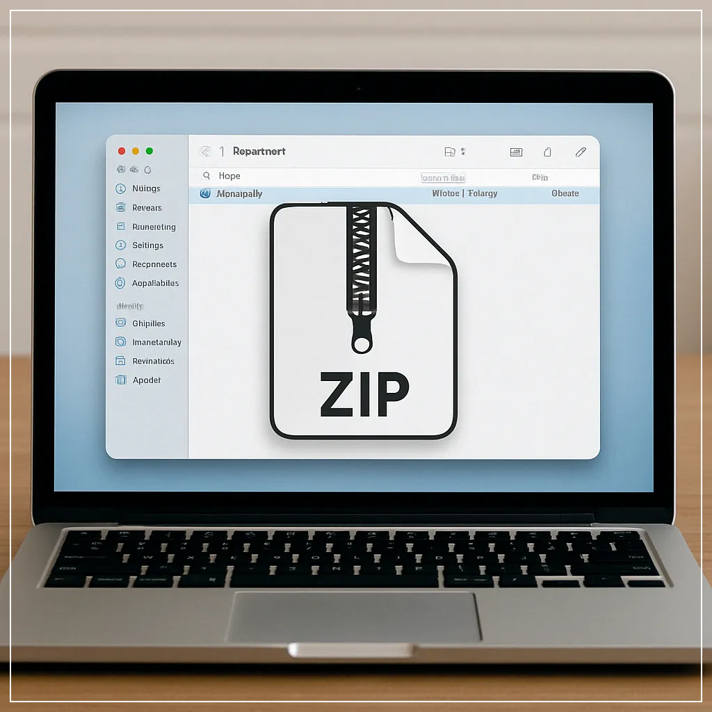 맥에서 ZIP 파일을 확인 중인 화면