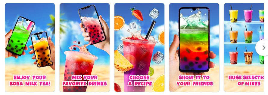 음료 칵테일 농담 Boba Bubble Tea DIY, 가상 보바 버블티 제조, 음료 게임
