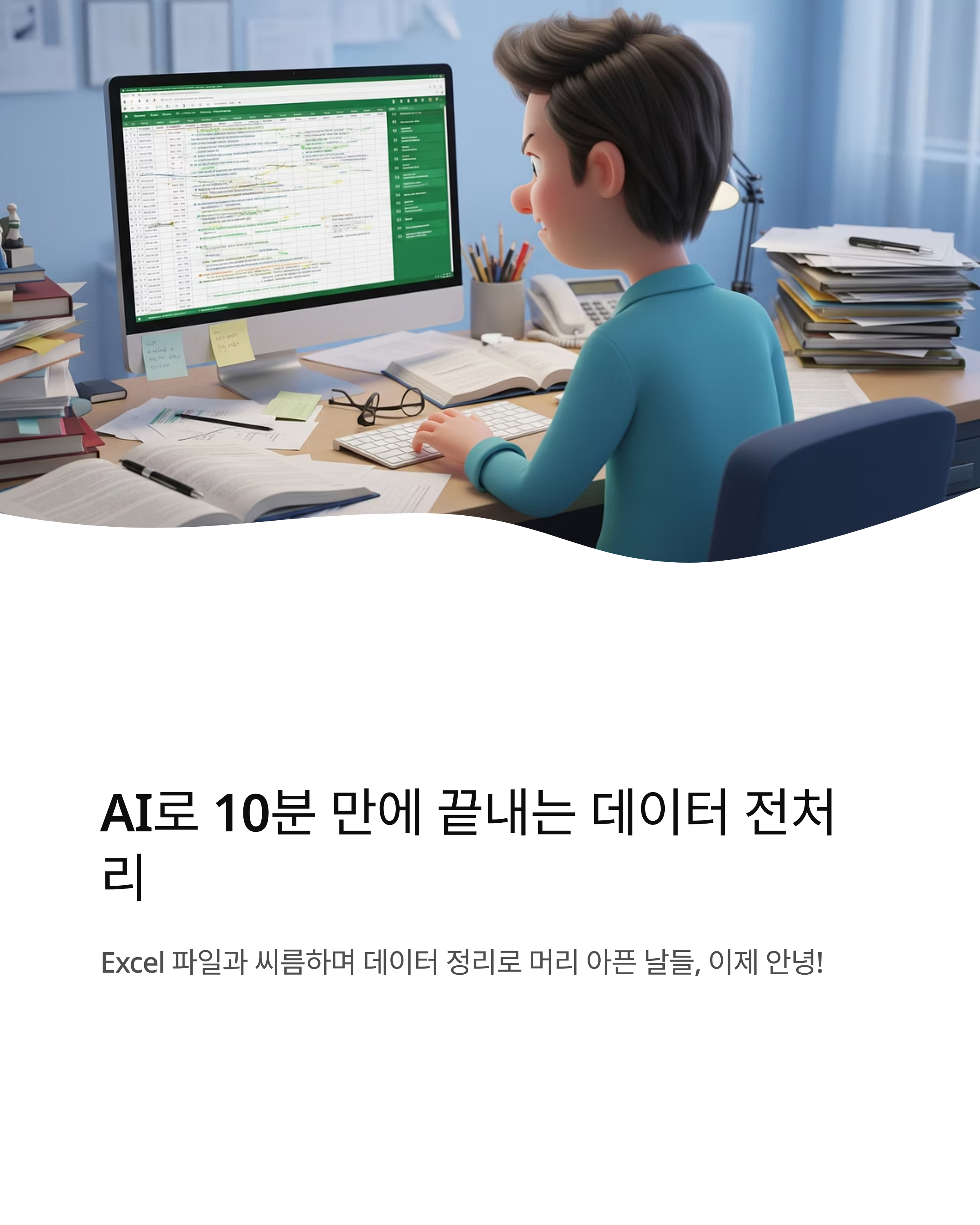 AI๋ก 10๋ถ ๋ง์ ๋๋ด๋ ์ค๋งํธ ๋ฐ์ดํฐ ์ ์ฒ๋ฆฌ - ๋ ์ด์ Excel์์ ๊ณ ์ํ์ง ๋ง์ธ์!