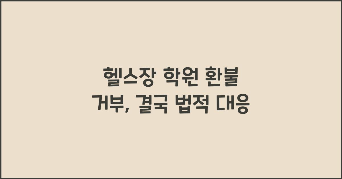헬스장 학원 환불 거부