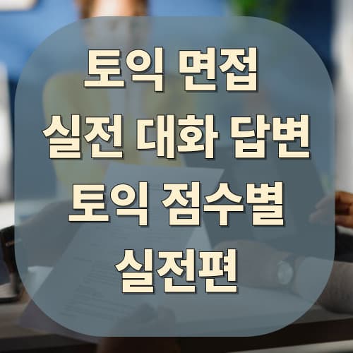 토익 면접
실전 대화 답변토익 점수별 실전편 총정리