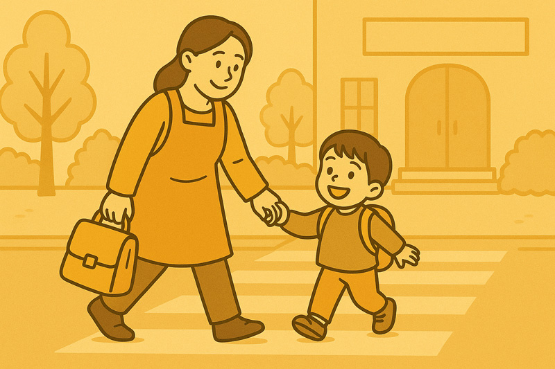 아이 하원을 돕는 아이돌보미