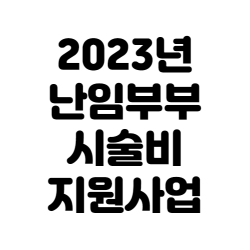 2023년 난임부부 시술비 지원사업