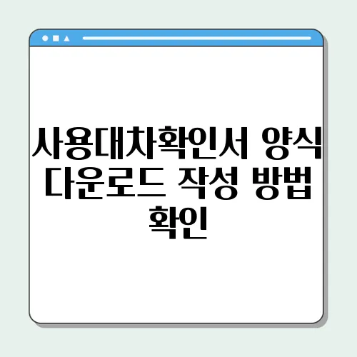 사용대차확인서 양식 다운로드 작성 방법 확인