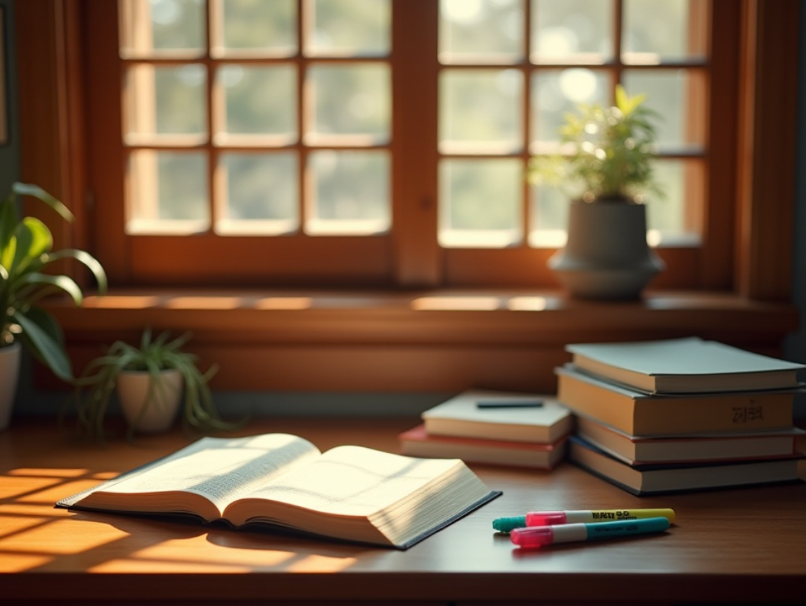 국어 실전 훈련 하는 학생의 책상 모습