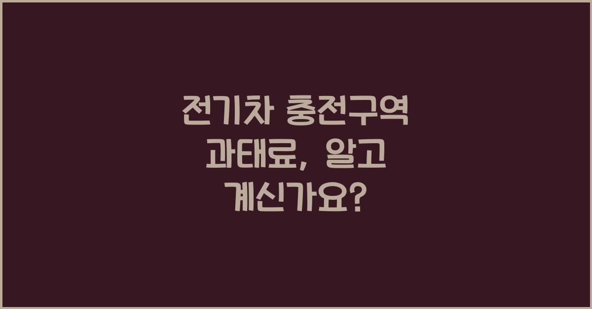 전기차 충전구역 과태료