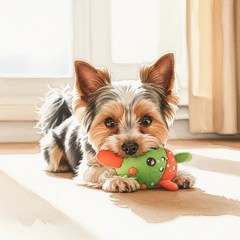 장난감과 함께 즐거운 시간을 보내는 비바테리어