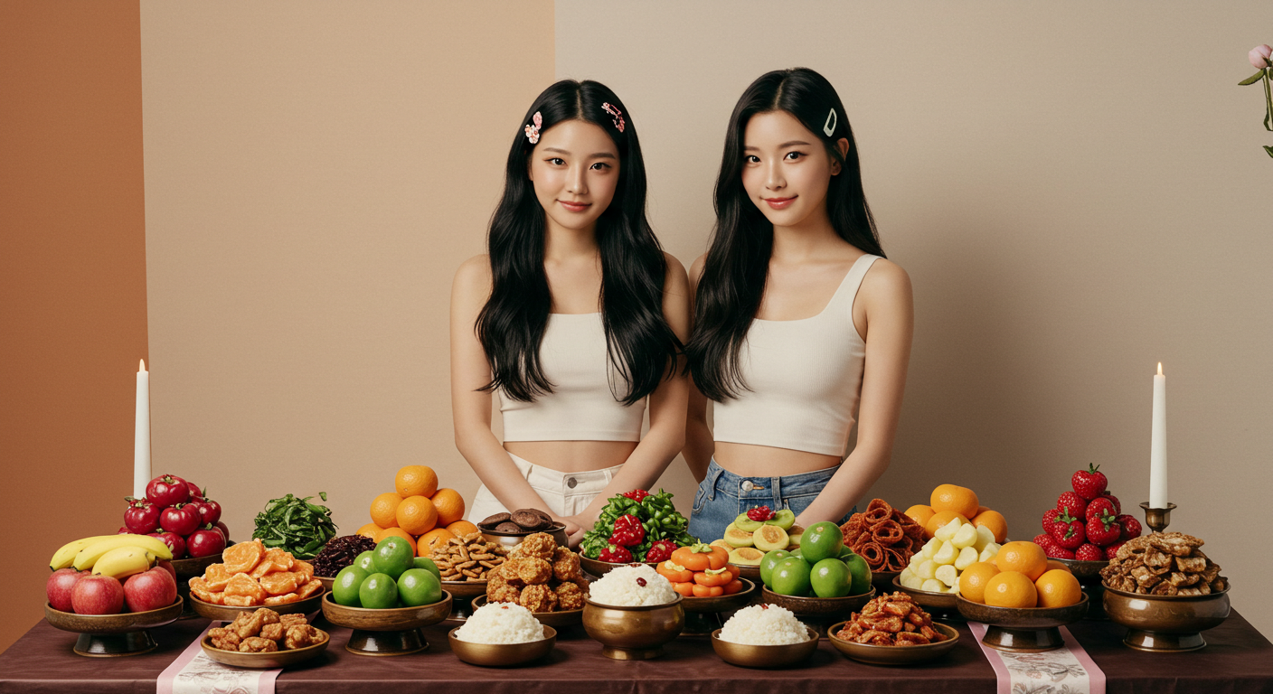 차례상을 준비한 여성들