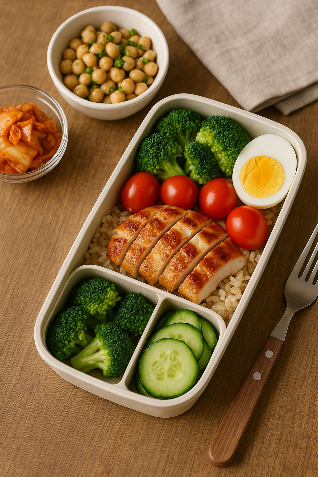 도시락으로 혈당 관리 (귀리밥, 두부스테이크, 오믈렛) 관련 사진