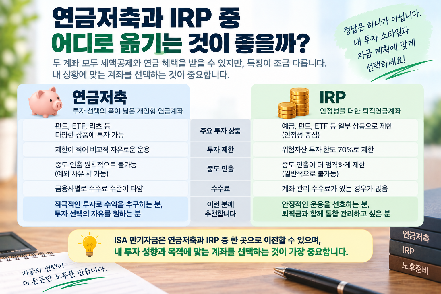 ISA 만기자금 연금저축과 IRP 이전 비교 이미지