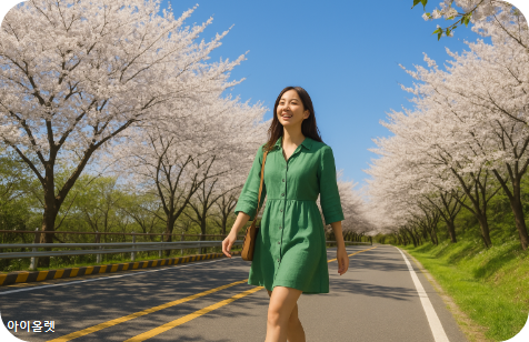 벚꽃이 흐드러지게 핀 달맞이 고개