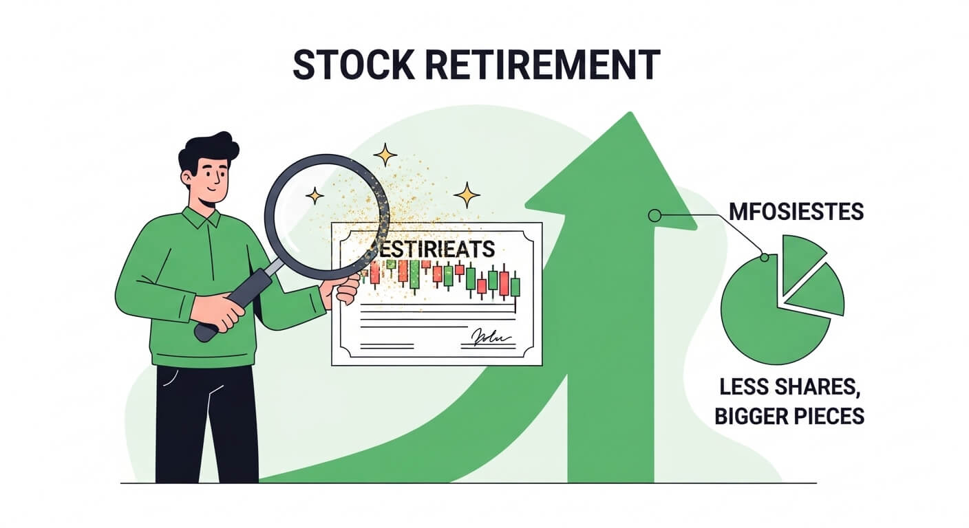 남자가 큰 돋보기를 들고 자사주소각이라는 글이써져있는 인포그래픽