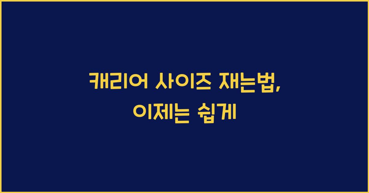 캐리어 사이즈 재는법