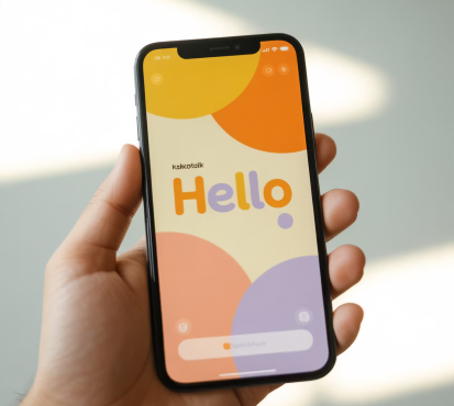 iPhone KakaoTalk theme customization settings screen showing various theme options and installation guide for iOS users