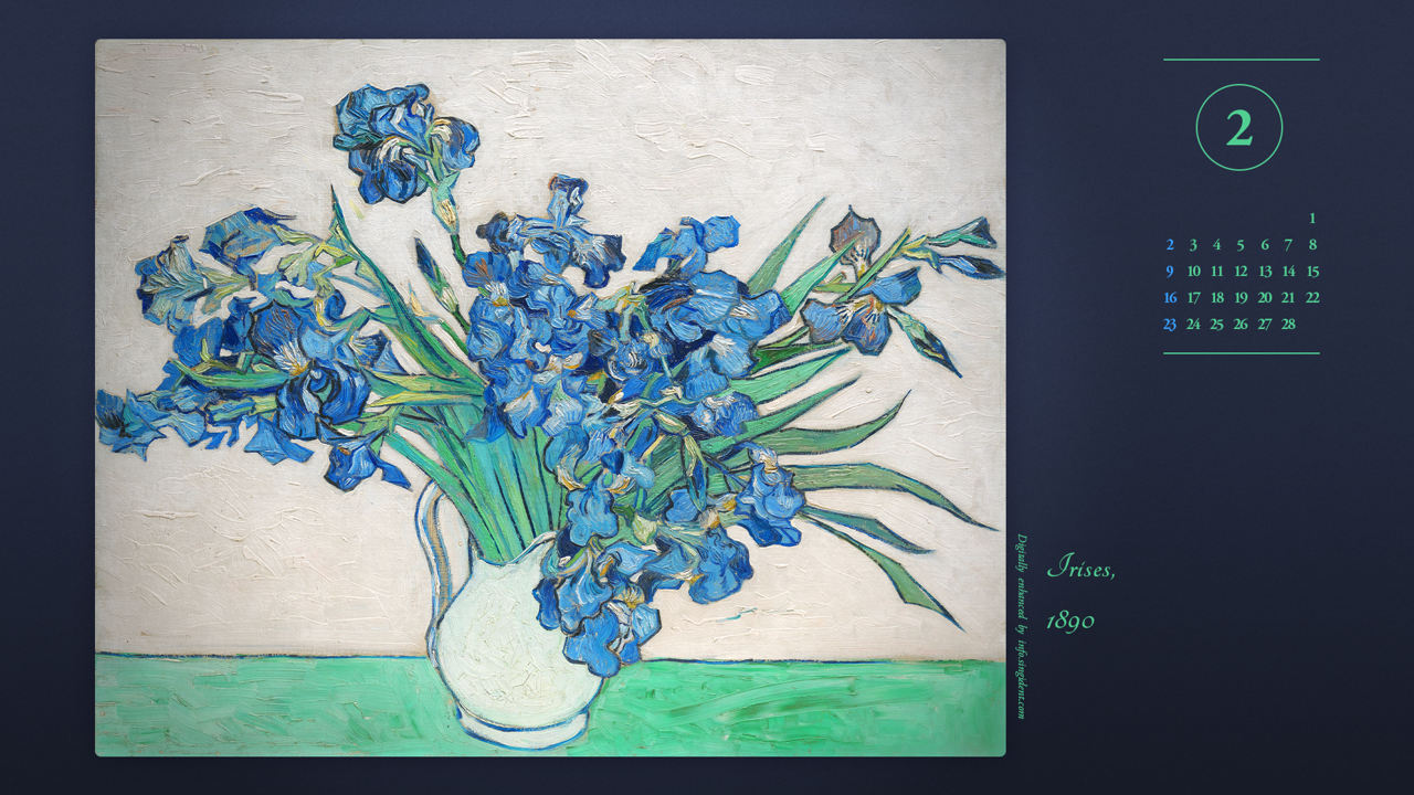 05 고흐 아이리스 A - 2025년2월 노트북배경화면
