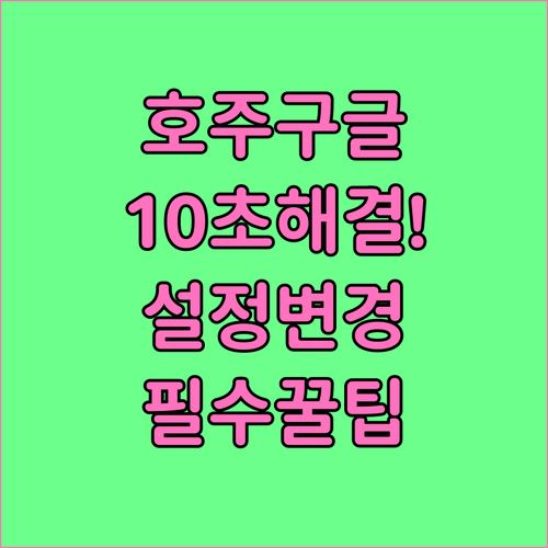 호주 구글 접속 방법과 브라우저 설정..