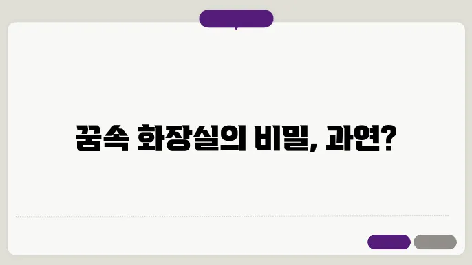화장실에 똥이 쌓여있는 꿈